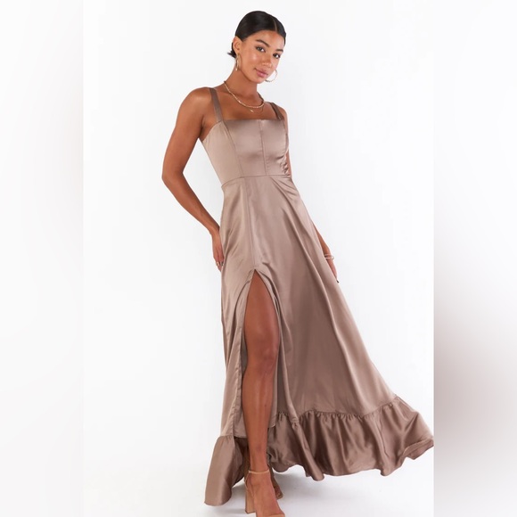Show Me Your MuMu Dresses & Skirts - Show Me Your MuMu Tan Maxi Dress Size L